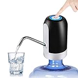 HUAPPNIO Wasserspender Elektrische Tragbar USB Aufladung 5 Gallonen Flaschen Wasserpumpe für Home Office Küchen Camping (Schwarz)