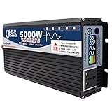 5000 Watt Reiner Sinus-Wechselrichter 12V/24V bis 110V/220V AC Auto-Inverter-Generator-Wechselrichter mit 1 Universalsteckdose Batterieeingangsspannung + Ausgangsspannungsa(Size:5000W,Color:24Vto110V)