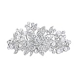 EVER FAITH® österreichischen Kristall künstliche Perle elegant Haarschmuck Haarspange Silber-T