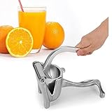 RJZH Manuelle Zitruspresse, Zitronenpresse, robuste Aluminium-Legierung, Saftpresse für Orangen, Zitronen, Obst (Größe: S, Farbe: Silber)