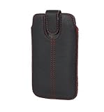 Handytasche Redstripe für Mobistel Cynus T6 Handy Tasche Schutz Hülle Slim Case Etui schw
