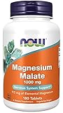 Now Foods, Magnesium Malate, 1.000 mg, 180 vegane Tabletten, Laborgeprüft, Glutenfrei, Sojafrei, Veg