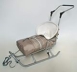 Babyfußsack Fußsack für Schlitten Kinderwagen beige/weiß
