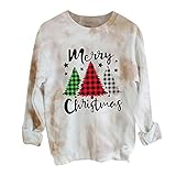 YAOBF Weihnachten Sweatshirt Weihnachtspulli Weihnachtspullover Sweatshirt Xmas Pulli Top Sportjacke Sweater Pullover Damen Bunt Weihnachtspullover (Schwarz 6,L)