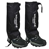 Tentock 1 Paar Gamaschen zum Wandern Wasserdicht Schneegamaschen Atmungsaktiv Trekking Gamaschen Bergsteigen für Herren/Damen(schwarz)