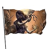 KPJDWEDS Dead By Daylight Flagge, 90 x 150 cm, leicht, Gartendekoration, Veranda-Flagge, Polyester, farbecht, Banner mit Messingö