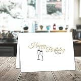 XXL DIN A4 Glückwunsch Karte Geburtstag Sektgläser inkl. Umschlag Geburtstagskarte Grußk