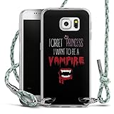 DeinDesign Carry Case kompatibel mit Samsung Galaxy S6 Hülle mit Band Handykette zum Umhängen hellgrün Vampir Halloween S