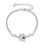 Foto Pfote Armband Personalisierte Projektion mit Eigenem Bild - Geschenk für Frauen Mama Mädchen Beste Freundin Geburtstag Freundschaft Tante Schwester Xmas Zirkon Armbänder Verstellb
