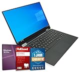 Allround Convertible 13,3 Zoll Full HD Laptop / Notebook Intel Core i5-7Y54@ bis zu 3,2 GHz 4 GB 256 GB SSD mit Windows 10 Pro & GRATIS BullGuard Touchscreen inkl. 1 Jahr G