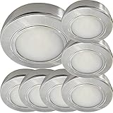 LED Möbelaufbauleuchte 12V ultra flach 7 x 2.4W Unterbaustrahler Finja 160lm inkl. Kabel mit Mini Stecker 3000K Warmweiß Aufbauhöhe 15