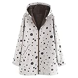 Overdose Damen Tops Casual Wärmemantel Lange Ärmel Drucken Oberteile Hoodie mit Kapuze Mantel Outdoorjacke Mode Zipper Winterjacke Coat Herbst und W