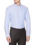 Seidensticker Herren Slim Langarm mit Button-Down Kragen Soft Uni Smart Business Businesshemd, Blau (Blau 13), Kragenweite: 43