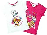 PAW PATROL Mädchen T-Shirt mit Skye + Everest - 2er Pack Unterhemden, Farbe:Mint & Rosa, Größe:98/104