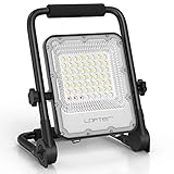 LED Baustrahler 30W Arbeitsleuchte USB Wiederaufladbar Strahler IP66 Wasserdicht LED Arbeitsscheinwerfer Tragbar Bauscheinwerfer Akkukapazität 6000mAh für Werkstatt Baustelle Außen Beleuchtung