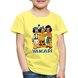 Spreadshirt Yakari Mit Indianer Kleiner Dachs Und Regenbogen Kinder Premium T-Shirt, 110-116, Gelb