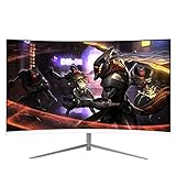 yunyun 24-Zoll-gekrümmte Oberfläche Pc Monitor,randloses Led Hd Gaming Monitor,Computer Monitor Mit Hdmi- Und Vga-anschlüssen,niedriges Blaulicht,5ms,(1920x1080p)