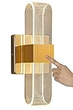LED Touch Wandlampe, Modern Innen Wandleuchte Dimmbar, 12W Nachttischlampe aus Acryl mit Touch Control, Wandbeleuchtung für Wohnzimmer, Schlafzimmer, Flur, 3000K-6500K, 1200LM,G