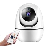 Überwachungskamera 1080P Babyphone Hundekamera 360° für die Sicherheit zu Hause mit Smart Motion Tracking, Telefon-App, IR-Nachtsicht, Sirene, Funktioniert mit Alexa & Google Assistant, 2-Weg