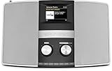 Nordmende Transita 400 - Internetradio (DAB+, UKW, Stereo-Radio, W-LAN, Spotify Connect, Bluetooth-Audiostreaming, NFC, Farbdisplay, Wecker, Kopfhöreranschluss, 2 x 10 Watt, AUX-In) schwarz/silb