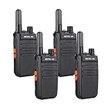 Retevis RB635 Walkie Talkie Professional, PMR446 Funkgerät für Ferngespräche, Walkie Talkie USB Wiederaufladbar mit Taschenlampe für Sicherheit im Einzelhandel, Überleben (Schwarz, 4 Stück)