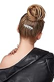 Damen Haarclip Haarspange für Frauen mit Strass Steinen Kristallen HAPPY glänzend silb