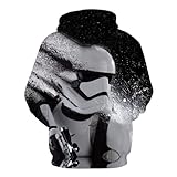 Zemat Herren Kapuzen Langarm Star Wars Printed Casual 3D Herren und Damen Hoodie Sport Hoodie, 5 Farben erhältlich (M, Blau)