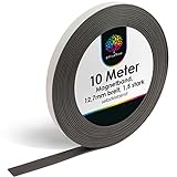 OfficeTree ® Magnetband Selbstklebend - 10 m - Extra Starke Haftkraft - Magnetklebeband für Fliegengitter - Magnetstreifen - schw