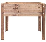 mgc24® Hochbeet - Kiefernholz Dunkelbraun rechteckig, für Garten/Terrasse/Balkon - 80 x 37,6 x 78