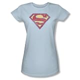 Superman - Frauen Super S T-Shirt in hellblau, Medium, Light B