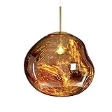 ZHANGDA Moderne Kronleuchter Pendelleuchten Glas Unregelmäßige Lava Melt Crystal Deckenleuchte Postmoderne Hängelampen für Restaurant, Bar, Küche,Gold,270