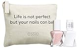 Essie Nagellack-Geschenkset 'Gel Couture', gossamer garments + Top Coat gel couture, Schminktasche, 2x 13,5