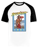 Baywatch 1991 Hassel Weißes Baseball T-Shirt Herren Damen Unisex Kurze Ärmel Rundem Hals White Mens Womens XXXL