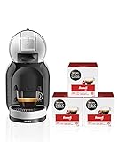 Krups KP123B Nescafé Dolce Gusto Mini Me Kaffeekapselmaschine, 1500 Watt, artic-grey/schwarz + Espresso Buondi, 48 Kaffeekapseln (Intensität 8, samtweiche Crema), 3er Pack (3 x 16 Kapseln)