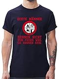 Feuerwehr - Echte Männer rennen ins Feuer! - L - Navy Blau - Feuerwehr Tshirt männer - L190 - Tshirt Herren und Männer T-S