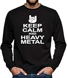 Keep Calm and Heavy Metal Sweatshirt Pullover Herren XXXXL Schw