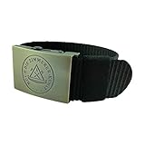 Gravurmanufaktur Hosengürtel Zimmerer Zimmermann Handwerk und Zunftzeichen - Leder oder Textil 4cm breit - Länge 120 bis 130 cm - kürzbar - schw