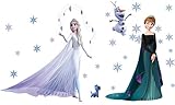 Kibi 2 Stück Wandaufkleber mit Eiskönigin-Motiv (Frozen / Disney), für Schlafzimmer / Kinderzimmer, Motiv: Elsa und Anna, Wanddek