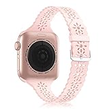 Bandiction Slim Lace Band Kompatibel mit Apple Watch Armband 38mm 40mm 42mm 44mm für Damen, Silikon Ersatz Armband Sport Armbänder Kompatibel mit iWatch Armband Series6/5/4/3/2/1/SE, S