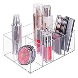 mDesign Kosmetik Organizer – Aufbewahrungsbox mit fünf Fächern für Make-up, Nagellack und Beautyprodukte – die ideale Schminkaufbewahrung – transp