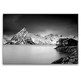 CALVENDO Premium Textil-Leinwand 120 x 80 cm Quer-Format Nordische Landschaften - monochrom, Leinwanddruck von Jeanny Mü