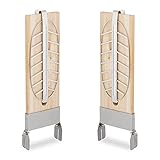 Relaxdays Flammlachsbretter, 2er Set, Zedernholz, neigbare Edelstahl Halterung, Räucherbrett HBT 57 x 20 x 5,5 cm, N