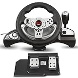 NanoRS RS700 Gaming Rennlenkrad 270° Lenkbereich Ganghebel Gas- und Bremspedal Vibrationen 8 in 1 Lenkrad Kompatibel mit PS4 / PS3 / Xbox ONE / Xbox360 / PC (X-Input / D-Input) / Switch /