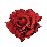 Rose Blume Haarspange, Frauen Haarspange Simulation Rose Corsage Multifunktions Künstliche Rose Brosche Pin Tänzerin Tuch Handwerk Haarschmuck 2 stücke Wein Rot 10 cm Stoff B