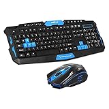 ELXSZJ XTZJ Wireless Gaming-Tastatur, 3000mAh 2.4g drahtlose Tastatur, ergonomische Tastatur mit mechanischen Gefühlsschlüsseln für PC PS4. Xbox