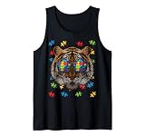 Autism Awareness Tiger Puzzle Sonnenbrille Zoo Autistic Kids Tank Top