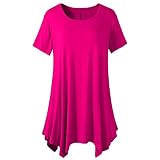 ZYHOOD Damen Frauen Tshirt Sommer Mode Lässig Einfarbig Kurzarm T-Shirt Sommer Damen Oberteil Tops Damen Sommer Tops Casual Blumendruck Tops Damen T-Shirt Longshirt Bluse Kurzarm Sp