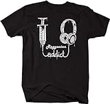 Reggaeton Addict Headphones Music Tshirt Short Sleeve T Shirt Men BlackXXL