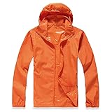 Regen Jacke für Herren Damen Wasserdicht Regenjacke Unisex Einfarbig Mantel Strickjacke Reißverschluss Winddichte Funktionsjacke Outdoor Wanderjacke Softshelljacken mit Kap