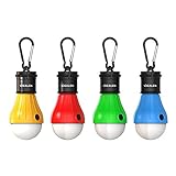 Vdealen LED-Zeltlampe,4 Stück,Wasserdicht,Tragbares Camping-Notlicht,Laterne für Camping (Rot &Gelb &Grün &Blau)